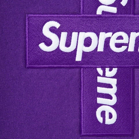 Supreme Cross Box Logo Hooded Sweatshirt - Purple