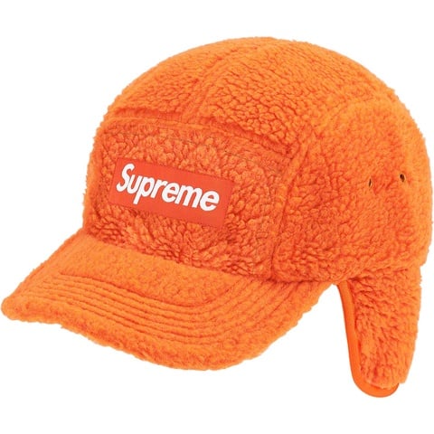 Supreme Deep Pile Earflap Camp Cap - Orange