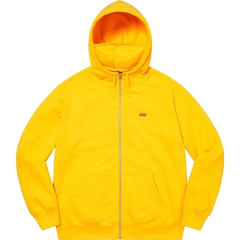 Supreme Small Box Facemask Zip Up Hooded Sweatshirt - Yellow