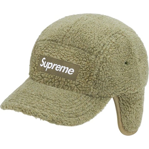 Supreme Deep Pile Earflap Camp Cap - Olive