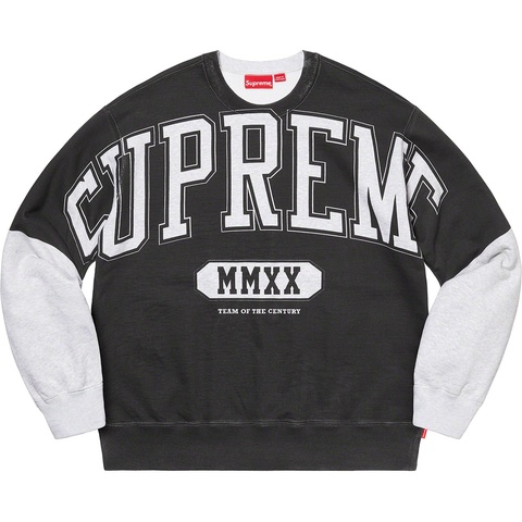 Supreme Overprint Crewneck - Ash Grey