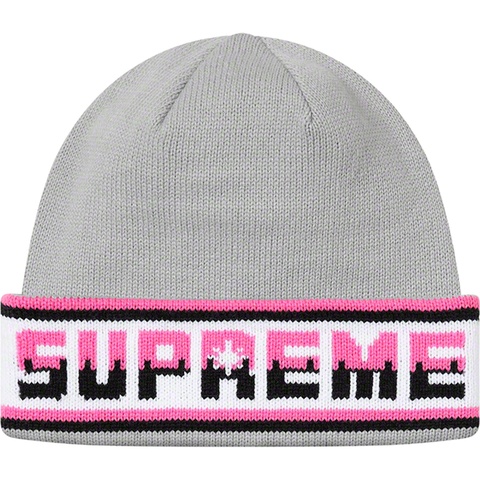 Supreme Double Logo Facemask Beanie - Grey