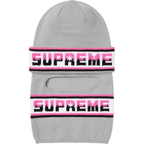 Supreme Double Logo Facemask Beanie - Grey