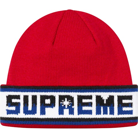 Supreme Double Logo Facemask Beanie - Red
