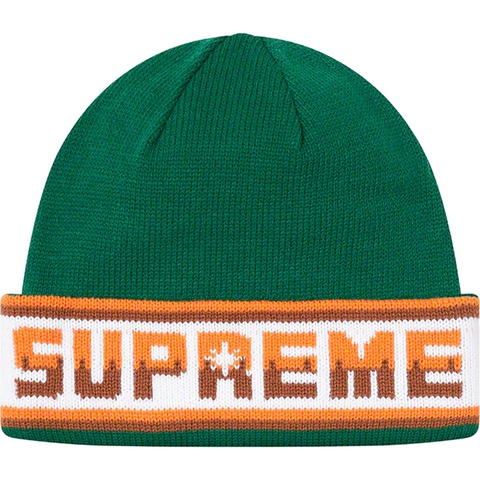 Supreme Double Logo Facemask Beanie - Green