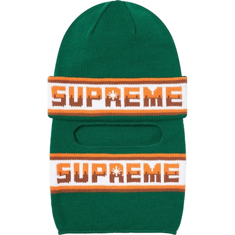 Supreme Double Logo Facemask Beanie - Green