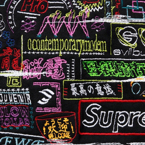 Supreme Globe Zip Up Hooded Sweatshirt - Black