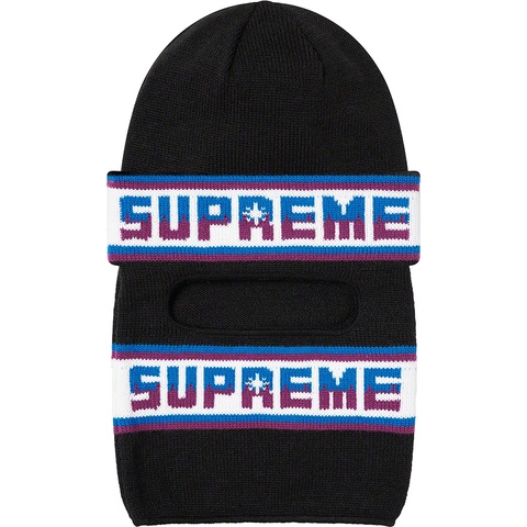 Supreme Double Logo Facemask Beanie - Black