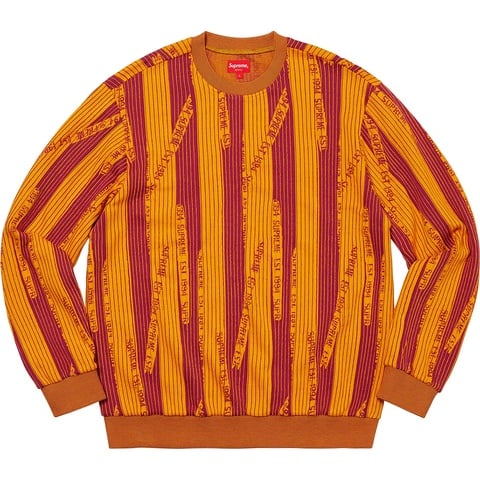 Supreme Textured Stripe Crewneck - Yellow