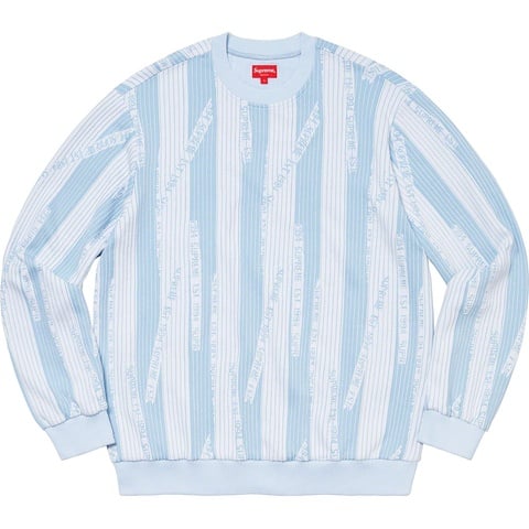 Supreme Textured Stripe Crewneck - Light Blue
