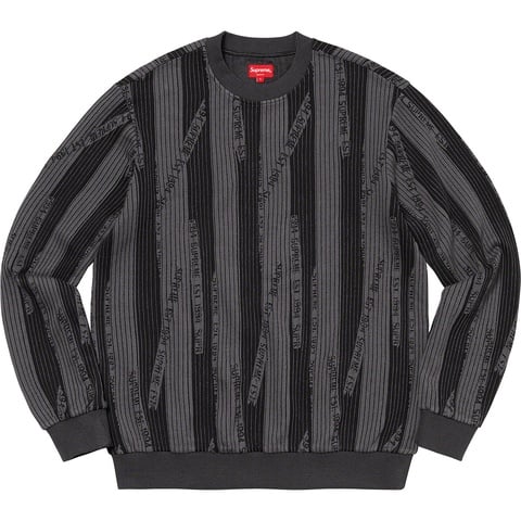 Supreme Textured Stripe Crewneck - Black