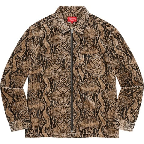 Snakeskin Corduroy Zip Up Shirt - fall/winter 2020 - Supreme