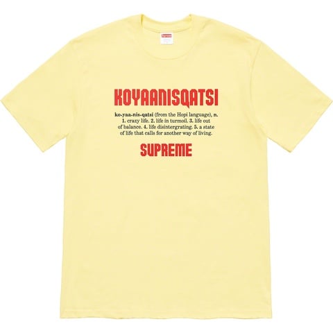 Supreme Koyaanisqatsi Tee - Pale Yellow