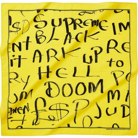 Supreme Black Ark Bandana - Fluorescent Yellow