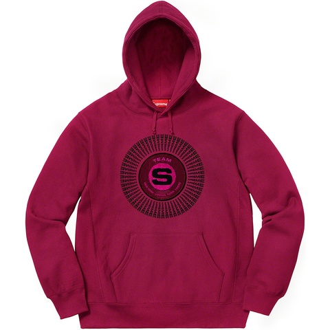 Supreme Chenille Appliqué Hooded Sweatshirt - Dark Magenta