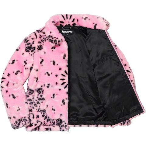 Supreme Bandana Faux Fur Bomber Jacket - Pink