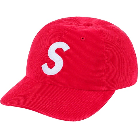 Supreme Fine Wale Corduroy S Logo 6-Panel - Red