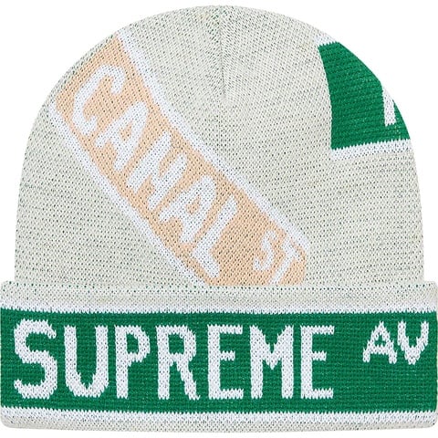 Supreme Street Signs Beanie - Natural