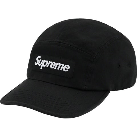 Supreme Washed Chino Twill Camp Cap - Black