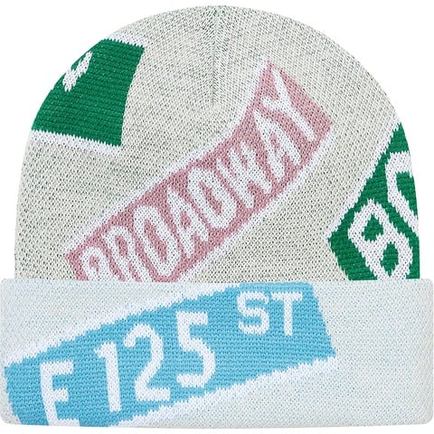 Supreme Street Signs Beanie - Natural