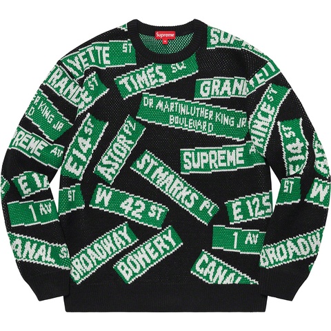 Supreme Street Signs Sweater - Black