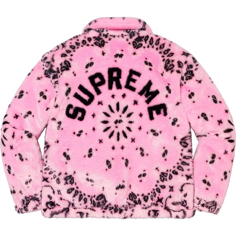 Supreme Bandana Faux Fur Bomber Jacket - Pink