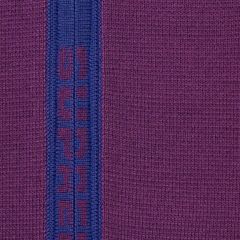 Supreme Logo Trim Zip Up Cardigan - Purple