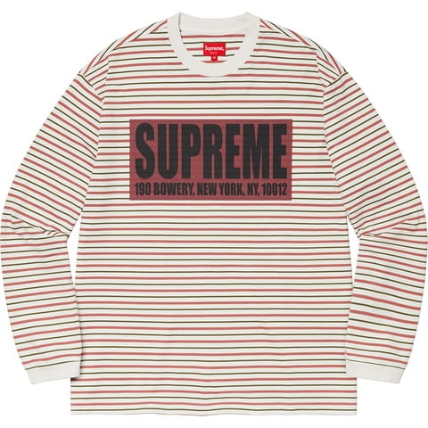 Supreme Thin Stripe L/S Top - White