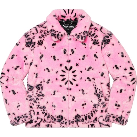 Supreme Bandana Faux Fur Bomber Jacket - Pink