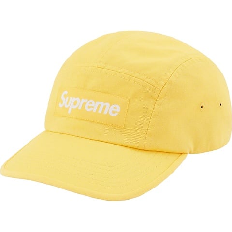 Supreme Washed Chino Twill Camp Cap - Light Yellow