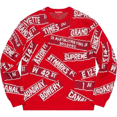 Supreme Street Signs Sweater - Red