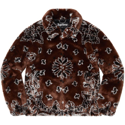 Supreme Bandana Faux Fur Bomber Jacket - Brown