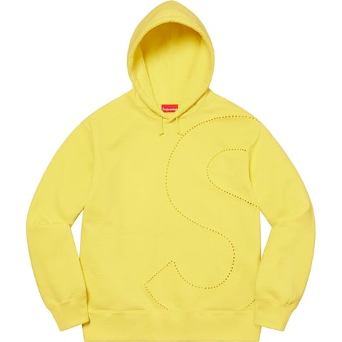 Supreme Laser Cut S Logo Hooded Sweatshirt - Light Lemon