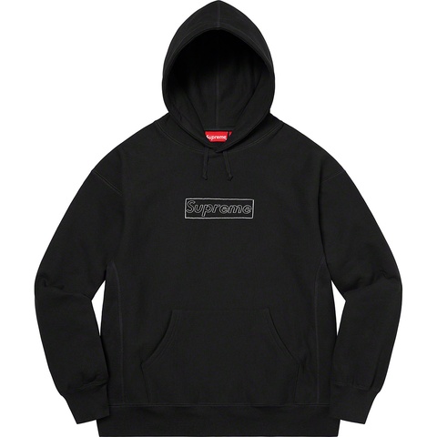 Supreme KAWS Chalk Logo Hooded Sweatshirt - Black