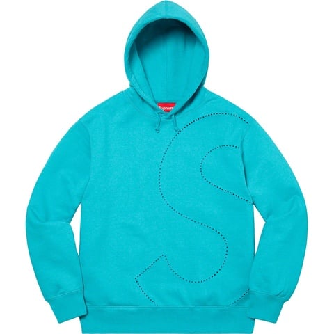 Supreme Laser Cut S Logo Hooded Sweatshirt - Cyan