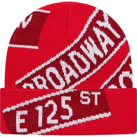 Supreme Street Signs Beanie - Red