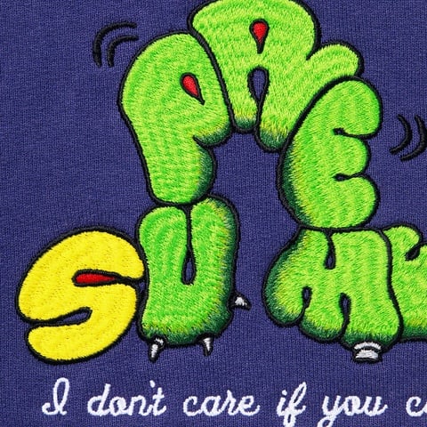 Supreme Don't Care Hooded Sweatshirt - Washed Navy