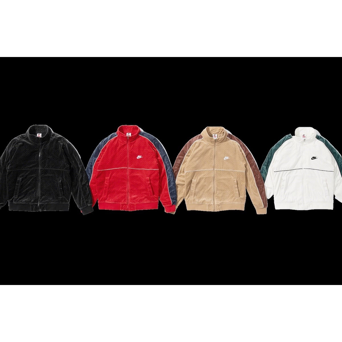 supreme nike velour track jacket black