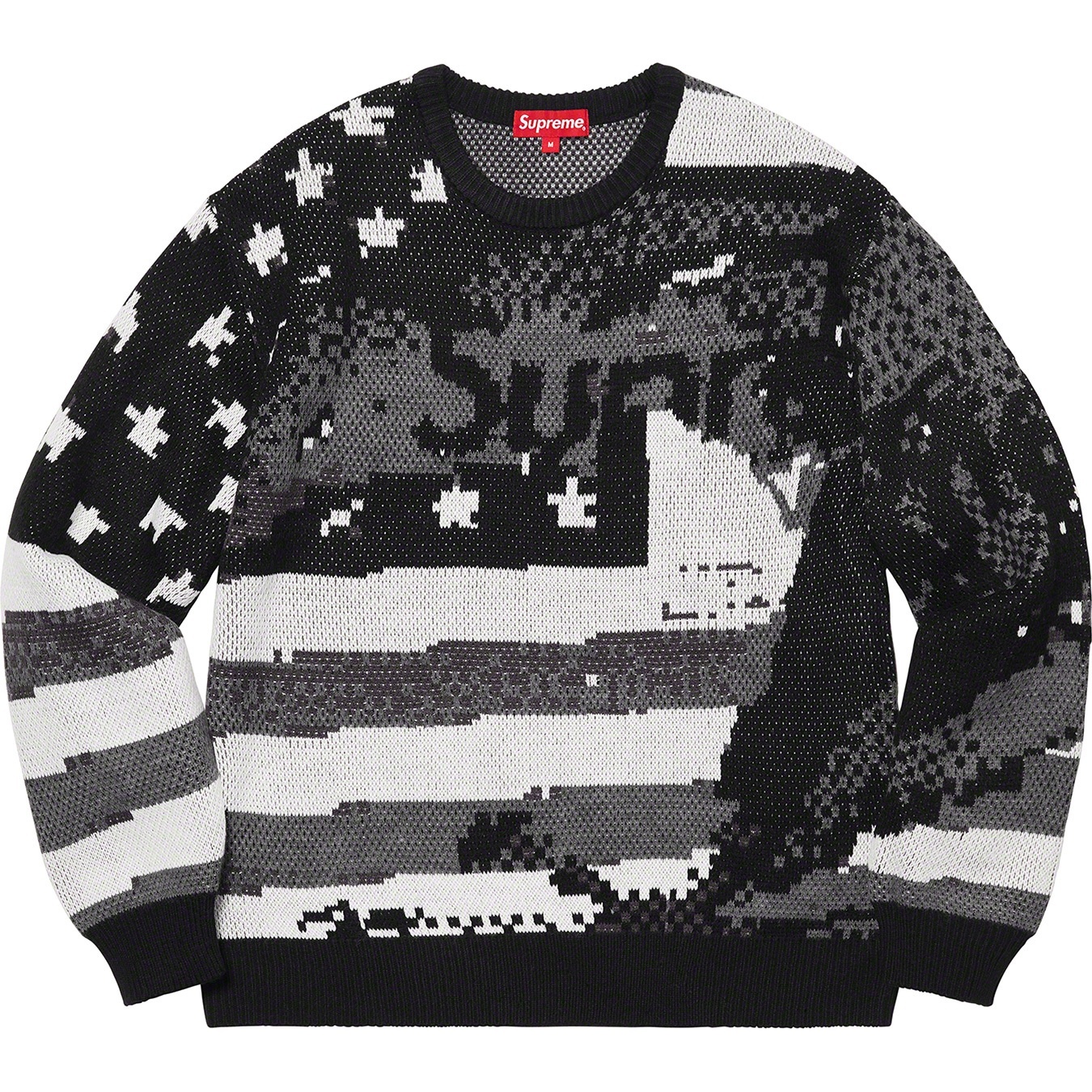 Supreme Digital Flag Sweater (SS21) - Black - $158