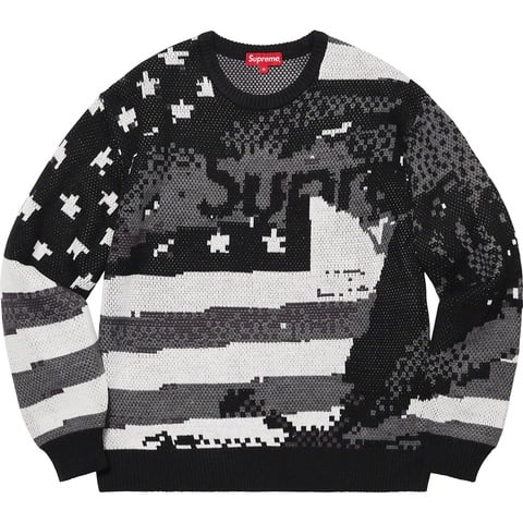 Supreme Digital Flag Sweater - Black