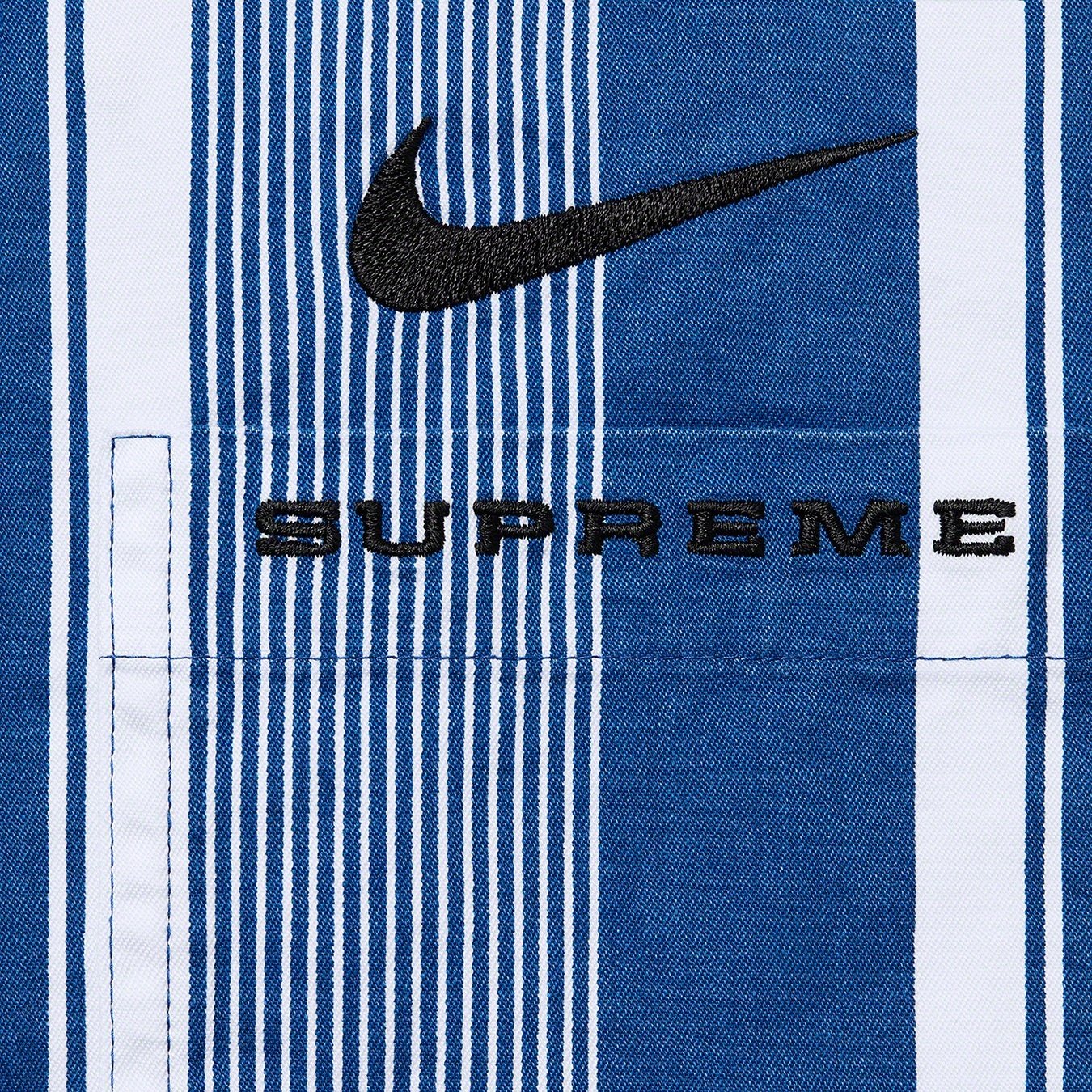 Supreme Supreme Nike Cotton Twill Shirt (SS21) - Blue Stripe - $128