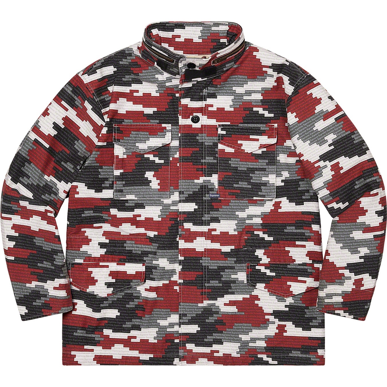 Supreme Logo Camo M-65 Jacket (SS21) - Red - $298