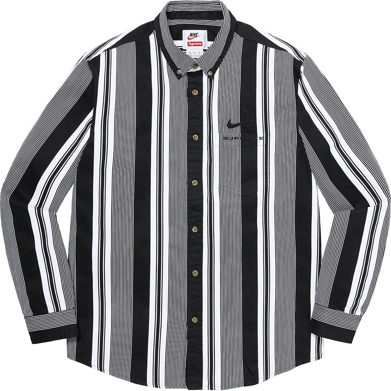Supreme Supreme Nike Cotton Twill Shirt (SS21) - Black Stripe - $128