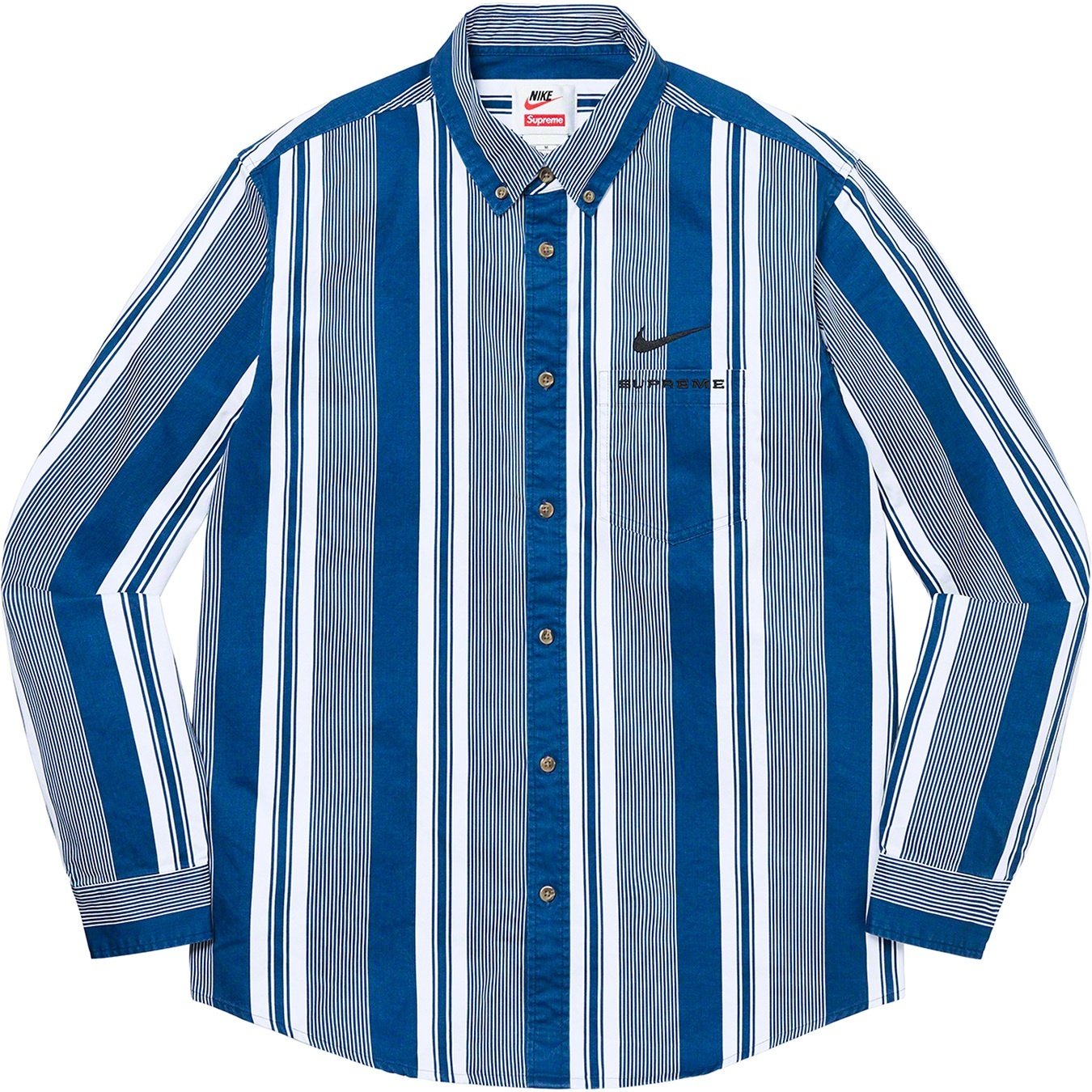 Supreme Supreme Nike Cotton Twill Shirt (SS21) - Blue Stripe - $128