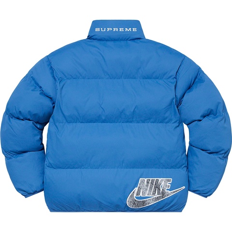 supreme NIKE ダウン シュプリーム x Nike☆蛇柄ロゴリバーシブルコラボジャケット (Supreme