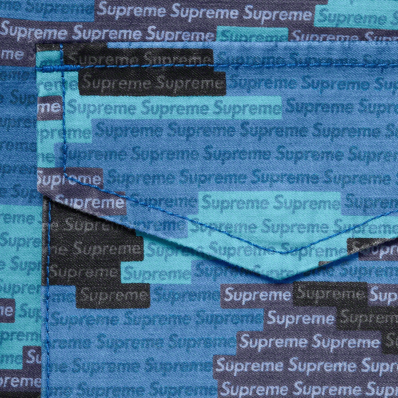 Supreme Logo Camo M-65 Jacket (SS21) - Blue - $298