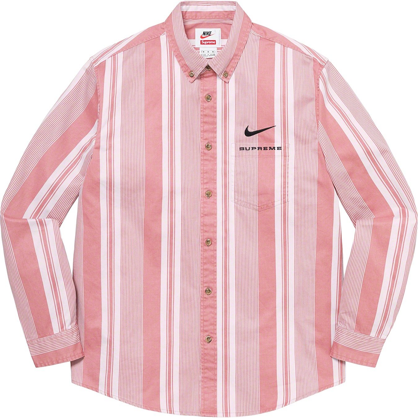 Supreme Supreme Nike Cotton Twill Shirt (SS21) - Pink Stripe - $128