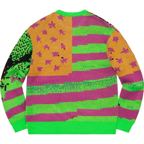 Supreme Digital Flag Sweater - Light Green