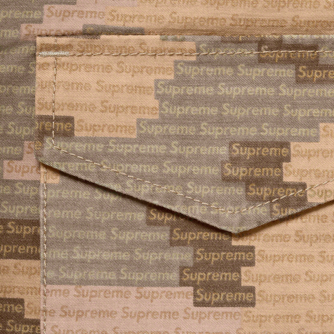 Supreme Logo Camo M-65 Jacket (SS21) - Tan - $298