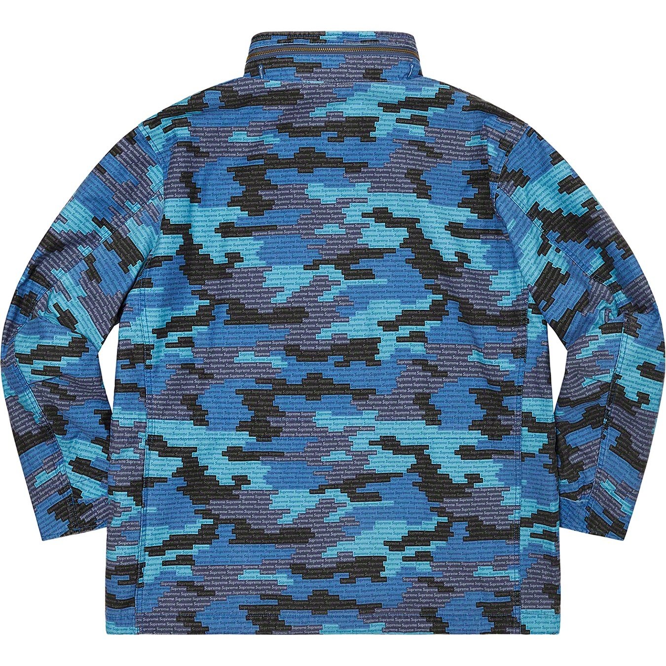 Supreme Logo Camo M-65 Jacket (SS21) - Blue - $298